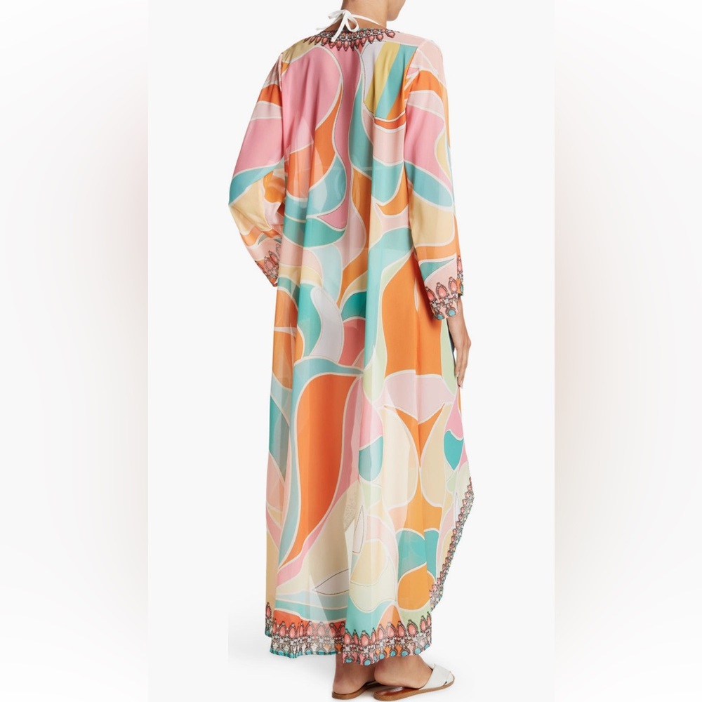 RANEE’S Caribbean Miami Crystal Embellished Swim Resort Cover-up Kimono